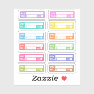 Bill Due Payment Reminder Labels Budgeting Planner