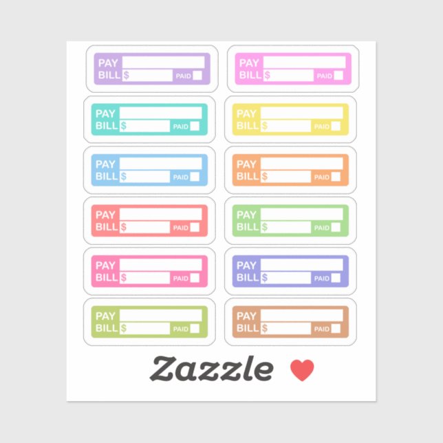 Bill Due Payment Reminder Labels Budgeting Planner (Sheet)