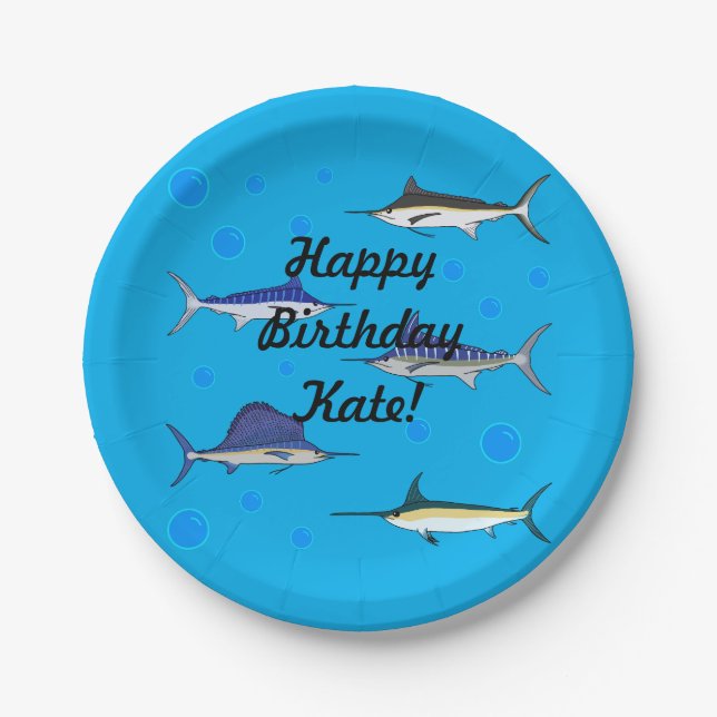 Bill Fish Paper Plate (Front)