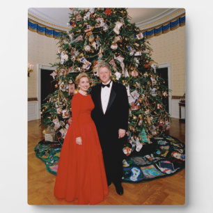Bill & Hillary Clinton Christmas White House Plaque