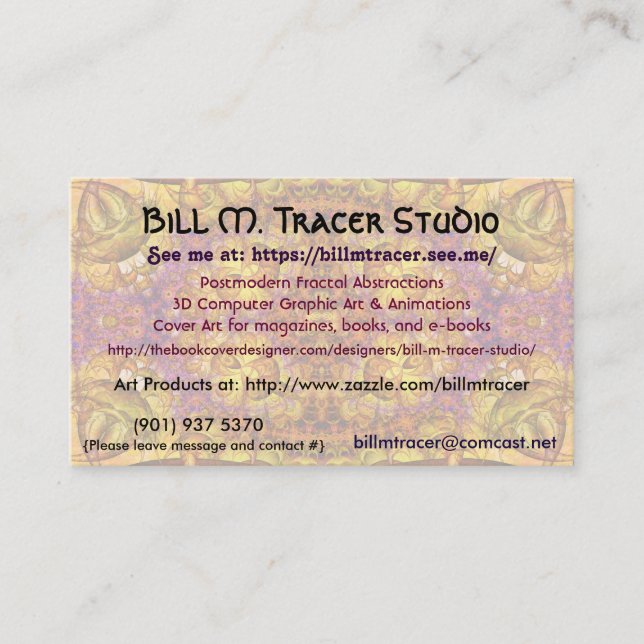 Bill M Tracer Studio Business Cards Final 4 (Front)