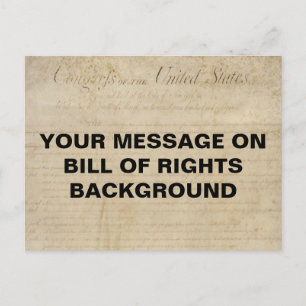 Bill of Rights Customizable Template Postcard