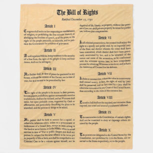 BILL of RIGHTS Fleece Blankets