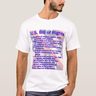 Bill of Rights Summary on a flag background T-Shirt