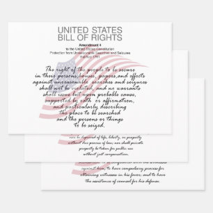 Bill of Rights The Amendments 4th to 6th Wrapping Paper Sheet