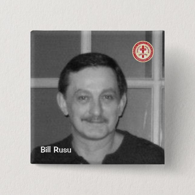 Bill Rusu 15 Cm Square Badge (Front)