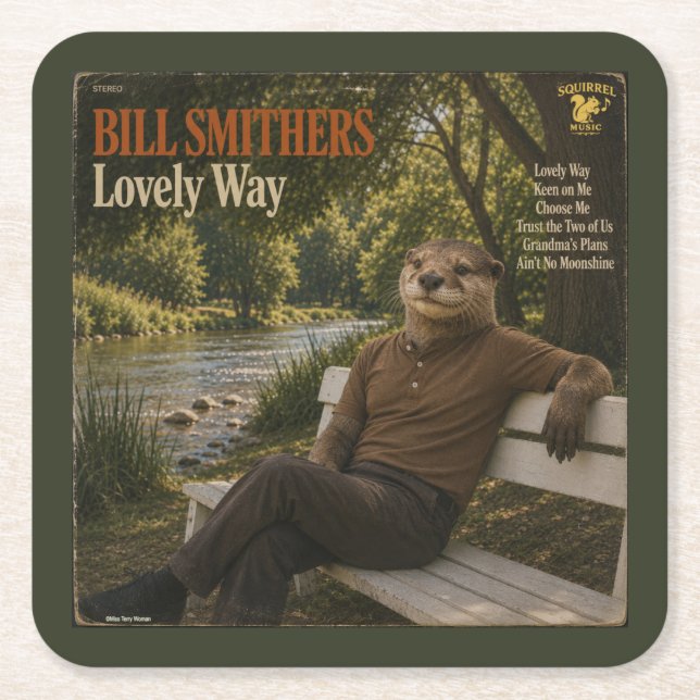 Bill Smithers: a Parody Square Paper Coaster (Front)