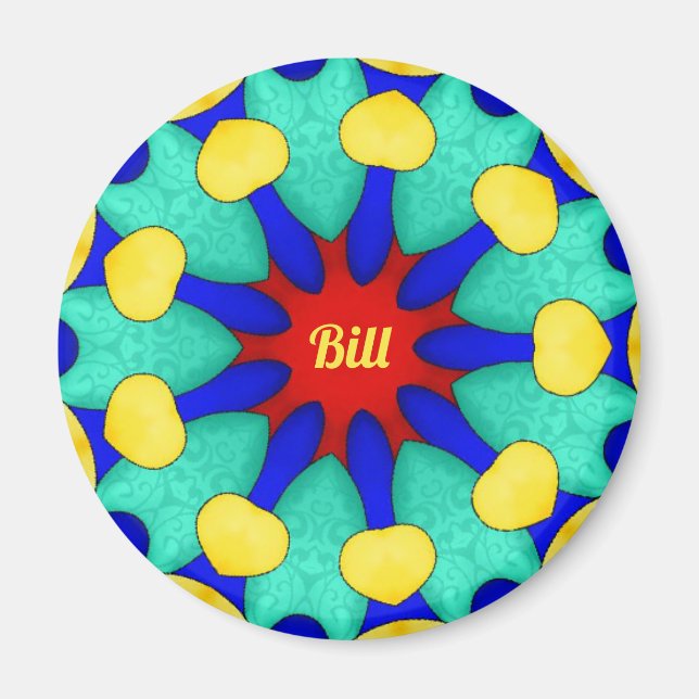 BILL ~ Stark Red Green Yellow ~ Stunning Design  Magnet (Front)