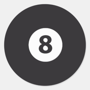 Billard 8 classic round sticker