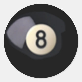 Billard Ball 8 Classic Round Sticker