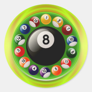 BILLARD BALLS CLASSIC ROUND STICKER