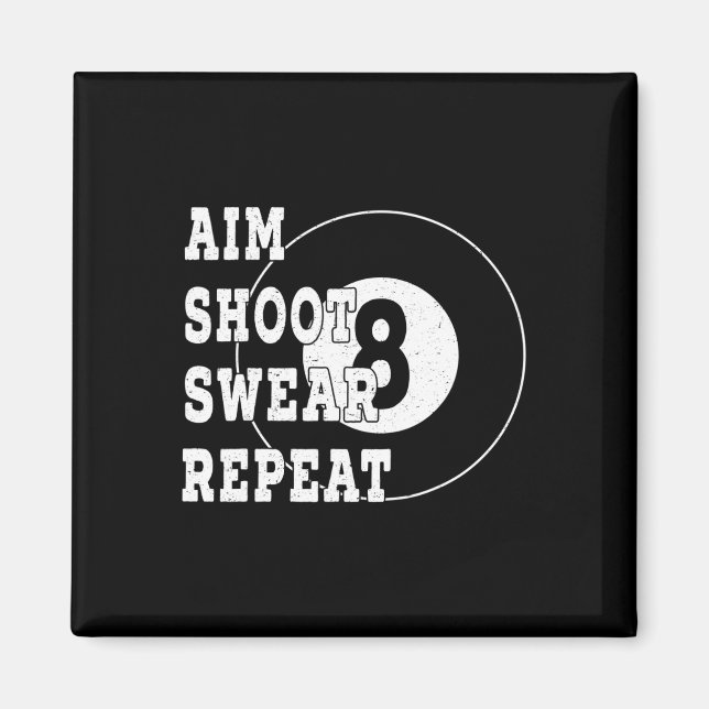 Billard Billiards 8 Eight Ball Retro Snooker Table Magnet (Front)