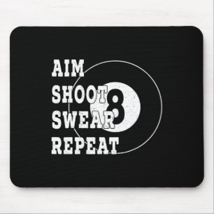 Billard Billiards 8 Eight Ball Retro Snooker Table Mouse Pad