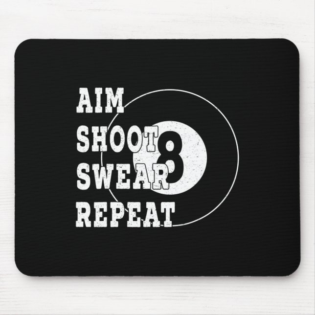 Billard Billiards 8 Eight Ball Retro Snooker Table Mouse Pad (Front)