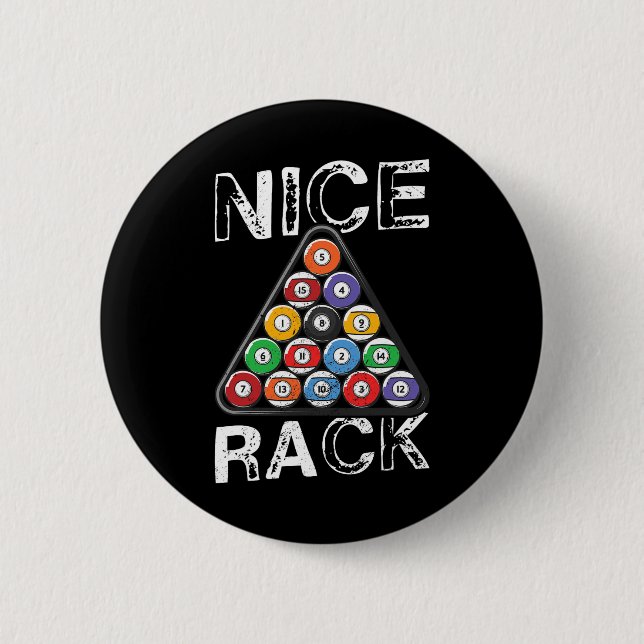 Billard Nice Rack Pool Billiards Humour  6 Cm Round Badge (Front)