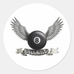 Billard wings A Classic Round Sticker