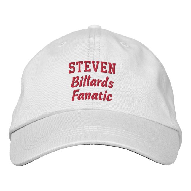 Billards Fanatic Custom Name Embroidered Hat (Front)