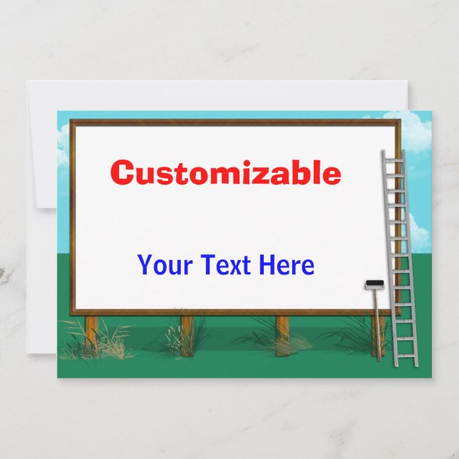 Billboard Greeting - Customisable, Blank Back Card (Front)