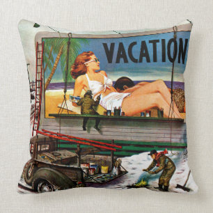 Billboard Painters in Winter by Stevan Dohanos Cushion