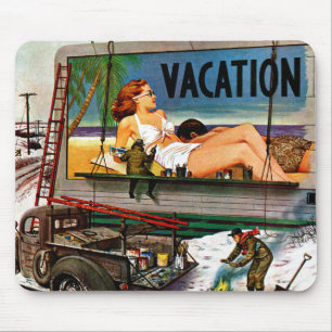 Billboard Painters in Winter by Stevan Dohanos Mouse Pad