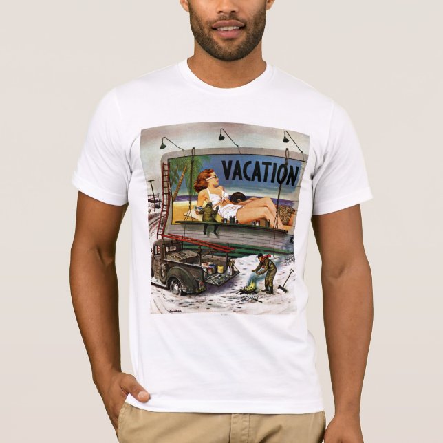 Billboard Painters in Winter by Stevan Dohanos T-Shirt (Front)