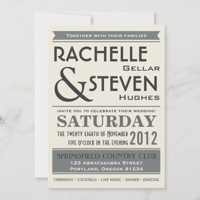 Billboard Wedding Collection Invitation (Front)