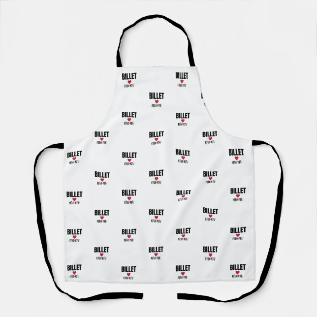 Billet Mom Simple Text with Heart Apron (Front)
