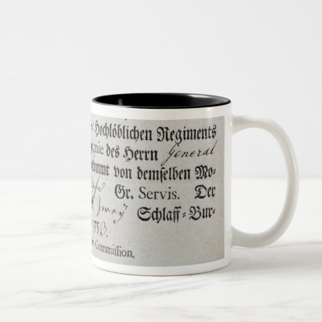 Billeting voucher, 1759 Two-Tone coffee mug (Right)