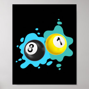 Billiard 8-ball 9-ball Pool Billiards Player  Poster