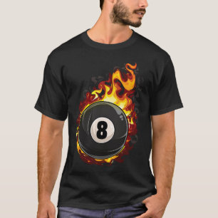 Billiard 8 Ball Player Pool Billiards Snooker Cue  T-Shirt