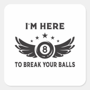 Billiard 8 Ball Snooker Billiards Funny Gift Idea Square Sticker