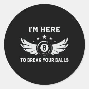 Billiard 8 Ball Snooker Pool Billiards Funny Gift Classic Round Sticker