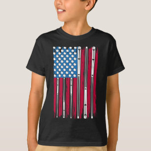 Billiard And American Flag Made For A Pool Billiar T-Shirt