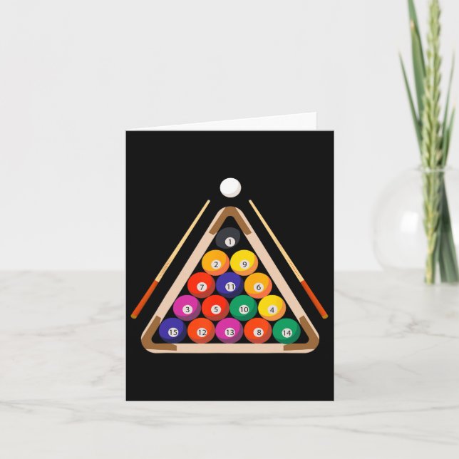 Billiard And Stick Billiards Pool Player  Card (Front)