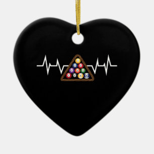 Billiard Ball Rack Heartbeat Ceramic Tree Decoration