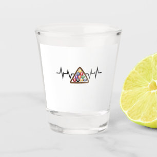 Billiard Ball Rack Heartbeat Shot Glass