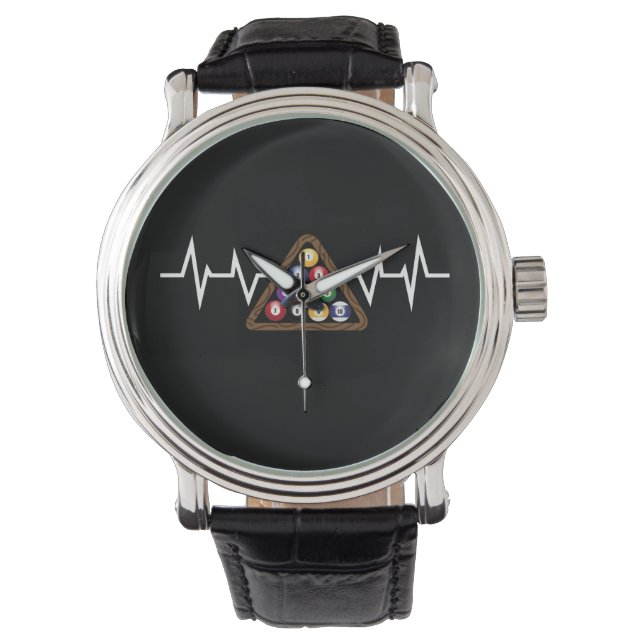 Billiard Ball Rack Heartbeat Watch (Front)