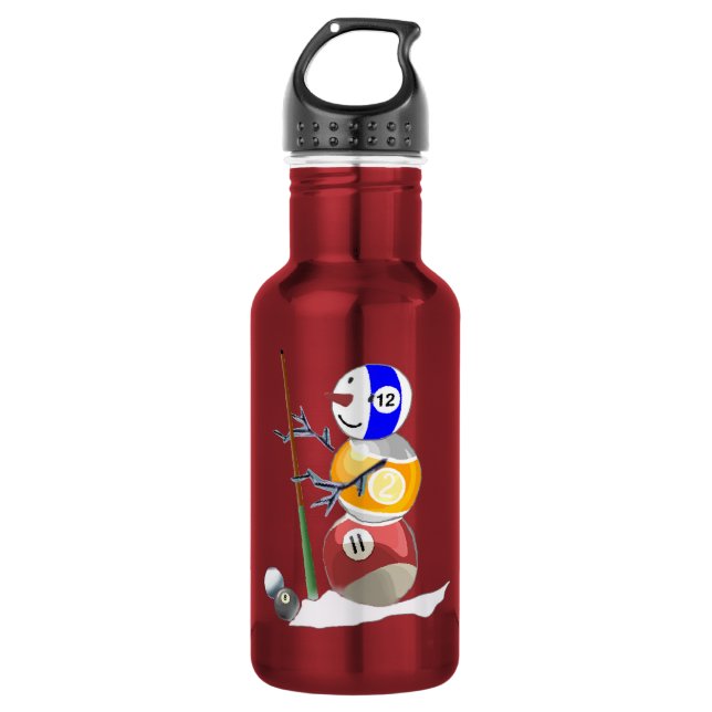 Billiard Ball Snowman 532 Ml Water Bottle (Front)