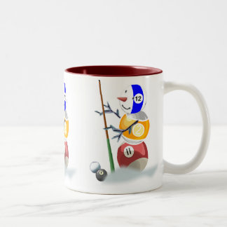 Billiard Ball Snowman Christmas Two-Tone Coffee Mug