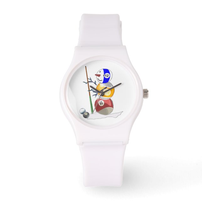 Billiard Ball Snowman Watch (Front)