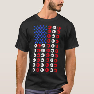 Billiard Ball US American Flag Pool Eight Ball T-Shirt