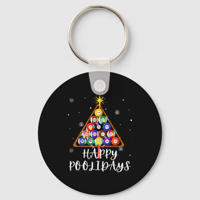 Billiard Ball Xmas Tree Ol Billiards Christmas  Key Ring (Front)