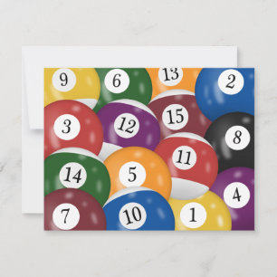 Billiard Balls 23rd Birthday Invitation