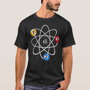 Billiard Balls 2, 3, 8, 9, Atom Design Billiard Pl T-Shirt