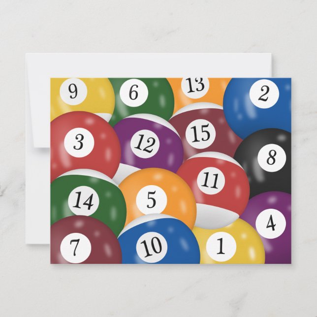 Billiard Balls 32nd Birthday Invitation (Front)
