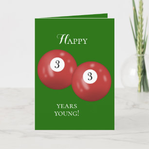 Billiard Balls 33rd birthday Card
