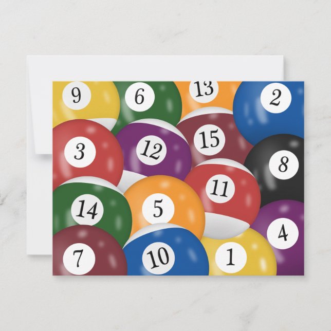Billiard Balls 56th Birthday Invitation (Front)