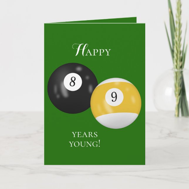 Billiard Balls 89th birthday Card (Front)