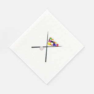 Billiard Balls and Pool Cues Napkin