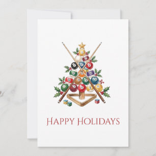 Billiard Balls Christmas Tree Holiday Christmas Card